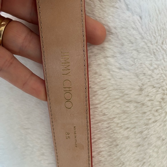 Jimmy Choo Madeline belt in mandarin red with crystals. 1.5 in wide size 85 NEW - Picture 6 of 7